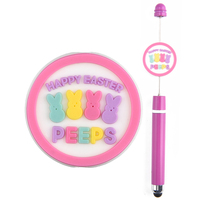 Meilleures ventes en gros : Breloques de stylo et perles focales en silicone PVC, motif Lapin de Pâques