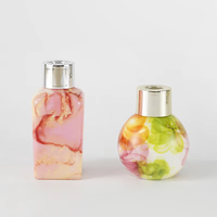 Décoration intérieure de la chambre impression de finition délicate semblable à de la céramique emballage de bouteille en verre diffuseur de roseau d'aromathérapie de nouveau style Unique