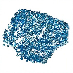 200 pièces par lot, topaze bleue naturelle de qualité A+, taille brillant ronde, traitée thermiquement, 1-3 mm, pour la fabrication de bijoux - Product Image 4