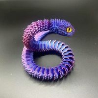 Figurine de Vipère Articulée Lumineuse Imprimée en 3D, Modèle de Serpent Réaliste en Plastique 60CM, Cadeau de Présentation