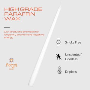 Premium Unscented Taper <b>Candles</b> Pack of 6 <b>Long</b> Burning Decorative Wax <b>Candles</b> for Home Decor Wedding Dining and Events - Product Image 3