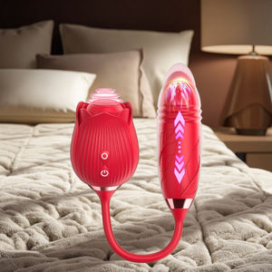 Hot Selling USB Powered Frau G-Punkt Stimulator Teleskop Klitoris Vibrator Dildo Rose Saugen Vibrator Sexspielzeug - Product Image 4