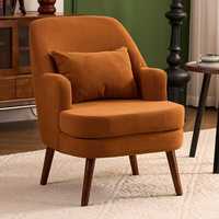 Chaise de canapé simple nordique Style rétro américain en bois massif amovible lavable en velours côtelé pour bureau à domicile Bar salon chambre