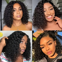 Perruques courtes bob en cheveux péruviens en gros, perruques en dentelle frontale en cheveux humains pour femmes noires, perruques en dentelle frontale bouclées crépues HD en cheveux humains