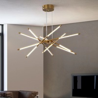 Lustre Led moderne pour salon, salle à manger, cuisine, chambre à coucher, style nordique, doré, décoration de maison, lampe suspendue au plafond