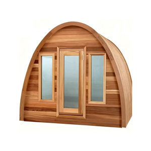 Kompor listrik Sauna barel luar ruangan Modern dengan Panel kontrol komputer kayu padat Cedar merah untuk <span class=keywords><strong>2</strong></span> orang kesehatan uap basah - Product Image 3