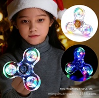 Fidget Spinner LED avec logo personnalisé, jouet lumineux pour les doigts, spinner lumineux, spinner manuel, réduction du stress, soulagement de l'anxiété