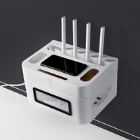 Caja de almacenamiento de escritorio portátil y Flexible para Cable, enrutador inalámbrico WIFI, organizador de cables de plástico y Metal con enchufe desmontable