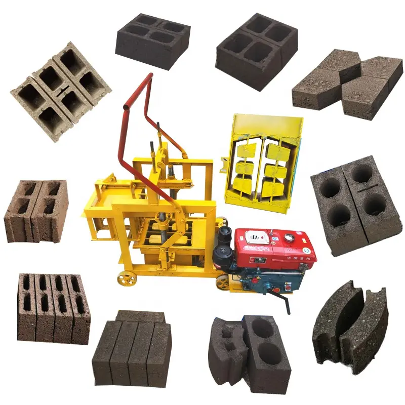 Móvel Manual De Concreto Diesel Tijolo Fazendo Máquinas De Tijolo De Cimento Block Making Machine Preço