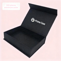 Boîte cadeau en papier pliable magnétique, emballage plat, logo personnalisé imprimé, boîte cadeau magnétique pour tire-bouchon à vin, poignée en bois de palissandre
