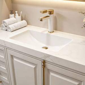 Ensemble de meubles de salle de bain blancs modernes avec machine à laver intégrée, tendance 2026, fabrication OEM ODM sur mesure - Product Image 5