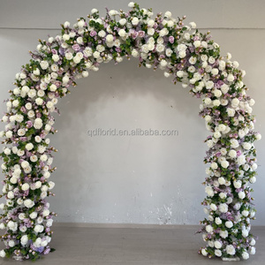 Arche de mariage florale artificielle J117, cercle blanc, rose, entrée, stand, arrangement floral, toile de fond - Product Image 3