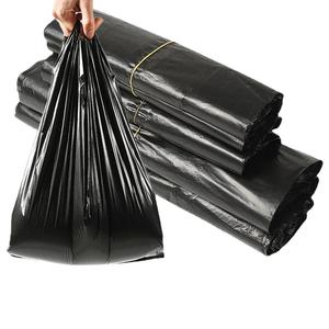 Extra Thick <b>Disposable</b> Black <b>Garbage</b> Bags Medium to Large Size Hand-held Vest Design with Printed Design for Kitchens Households - Product Image 1