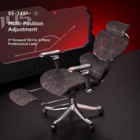 Chaise de jeu ergonomique de style minimaliste moderne pour hommes, confort durable, respirante, accoudoirs réglables 9D, anti-fatigue, en maille