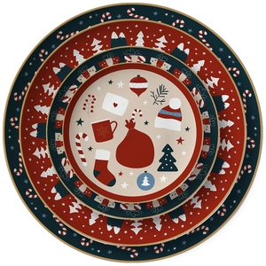 Offre Spéciale Noël : Service de Table en Céramique de Qualité – Assiettes, Plats, Soucoupes, Bols à Salade, Tasses et Soucoupes pour la Décoration de la Maison - Product Image 2