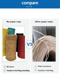 Booster Eco-Friendly Garment <b>Paper</b> Rope 2000m Per Roll Gift <b>Wrapping</b> Strapping Rope Stock For Packaging Hardware & Tableware - Product Image 6