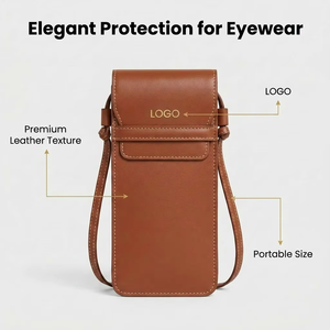 Étui à lunettes en cuir à bandoulière avec pochette <span class=keywords><strong>pour</strong></span> téléphone et cordon <span class=keywords><strong>de</strong></span> cou, étui à lunettes <span class=keywords><strong>de</strong></span> <span class=keywords><strong>soleil</strong></span> personnalisé <span class=keywords><strong>pour</strong></span> le voyage - Product Image 4