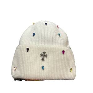 À la mode Paris Croix Lumière De Luxe <span class=keywords><strong>Angora</strong></span> <span class=keywords><strong>Lapin</strong></span> Fourrure Hiver Fuzzy Bonnet Tricoté avec Strass - Product Image 5