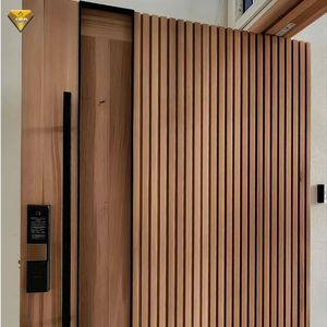 Design minimaliste personnalisé haut de gamme Portes <span class=keywords><strong>d</strong></span>'<span class=keywords><strong>entrée</strong></span> extérieures à pivot en bois massif pour villas Factory Direct - Product Image 5