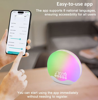 Lámpara Despertador con Luz de Colores, Lámpara de Noche con Iluminación de Doble Cara, Simulación de Amanecer, Lámpara LED Electrónica