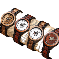 Jam Tangan Analog Mewah Olahraga Fashion Kayu Alami Buatan Tangan Ramah Lingkungan dengan Dial Kaca, Logo Kustom, dan Stopwatch
