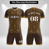 Conjunto de Uniforme de Fútbol Personalizado con Impresión por Transferencia Térmica, Transpirable, de Secado Rápido, con Cualquier Diseño y Patrón, MOQ de 1 Pieza