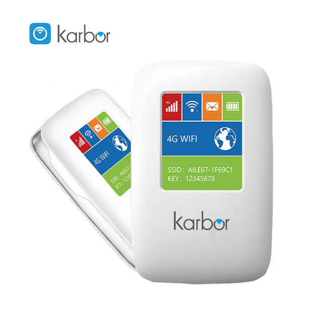 Karbor Mini 4G LTE WiFi Router with 3000mAh Battery Dual-Band Firewall VoIP VPN SIM Card Wireless Hotspot