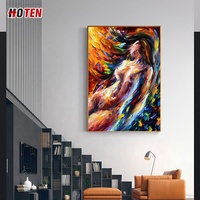 Belle Peinture à l'Huile Abstraite Peinte à la Main sur Toile, Motif Femme Jeune Sexy Dansante, Dos Nu, pour Chambre à Coucher, Importation Chine