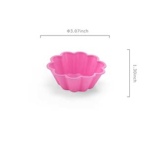 3 Inch Eco-Friendly <b>Silicone</b> Floret Cupcake Liners Bar-Shaped Moulds Muffin Tin Brioche Cups for Food & Gift <b>Baking</b> - Product Image 4