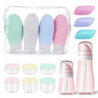 Harga Murah Botol Travel Silikon Portabel Anti Bocor Jernih Botol Travel Cuci Tangan Set Travel Botol Mini Silikon