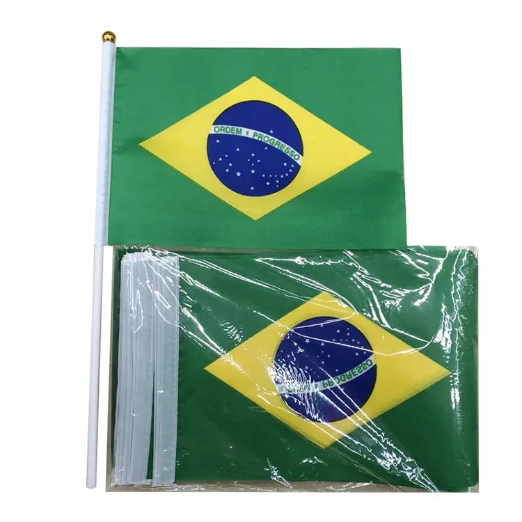 Bandeiras personalizadas de futebol do brasil, barata mini bandeiras de futebol do corpo