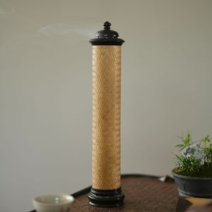 Quemador de incienso de bambú tejido, soporte de incienso de ébano para ceremonia del té, uso religioso, origen Anji - Product Image 1