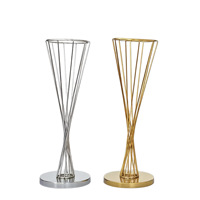 Support de fleurs moderne en métal torsadé, doré et argenté, pour centre de table de mariage, vase décoratif pour banquets et événements