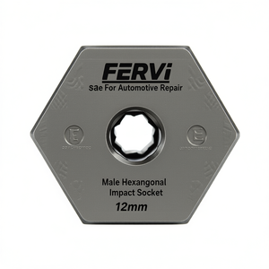 Llave de impacto hexagonal Fervi de 12 mm de acero para reparación automotriz - Product Image 2