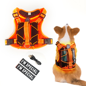 Chaleco Reflectante Ajustable Ligero y Transpirable con Logotipo Personalizado para Perros Pequeños, Arnés <span class=keywords><strong>de</strong></span> <span class=keywords><strong>Seguridad</strong></span> Nocturna con Luces LED para Perros - Product Image 1