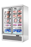 Réfrigérateurs et Congélateurs Commerciaux Verticaux à Portes Vitrées Série 1 2 3 pour Supermarchés, Vitrines Réfrigérées à Température Unique avec Ventilation