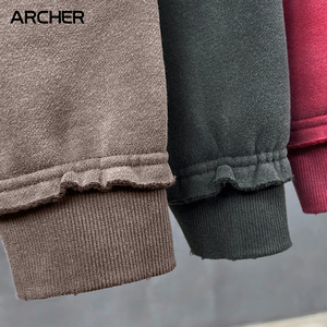 Sweat-shirt à capuche décontracté pour <span class=keywords><strong>homme</strong></span> de la <span class=keywords><strong>marque</strong></span> <span class=keywords><strong>Streetwear</strong></span> High Street, avec motif singe pulvérisé, technique de lavage, bordure lâche et fermeture éclair - Product Image 3