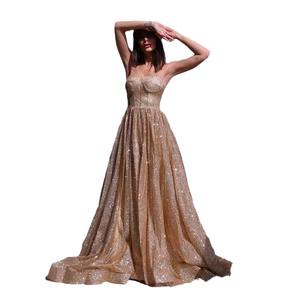 Gaun malam Satin Satin, gaun pesta makan malam <span class=keywords><strong>Prom</strong></span>, panjang lantai A-Line, ramping pinggang tanpa tali, gaun malam Satin - Product Image 5