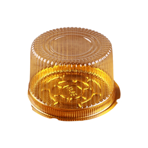 Boîte à gâteau en plastique PET à fond noir avec couvercle transparent, boîte d'emballage jetable pour pain, fromage et pâtisserie - Product Image 3