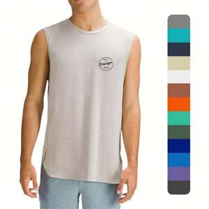 Venta al por mayor de chaleco deportivo informal correr gimnasio acanalado camisetas sin mangas hombres Jogging desgaste de algodón logotipo personalizado camiseta sin mangas para hombre - Product Image 1