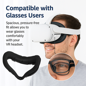2 VR Uyumlu 2 Değiştirilebilir Deri Yüz Pedi Kapak Çerçevesi için VR Yüz Arayüz Braketi Terlemeye Dayanıklı Rahat - Product Image 5