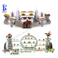 Meilleure vente Restaurant Cupcake élégant Buffet présentoir de nourriture restauration métal bonne qualité Dessert Risers pour la fête de mariage
