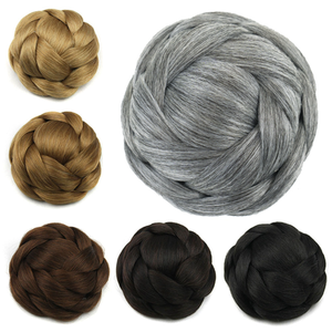 Moño de Pelo Sintético con Clip y Opciones de Cordón Ajustable para Diversos Peinados - Product Image 2