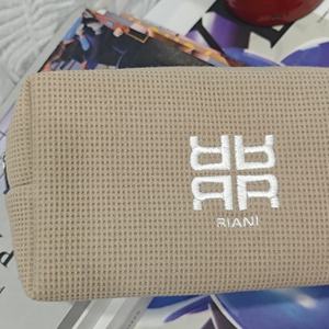 Top Quality Waffle Cotton Makeup <b>Bag</b> <b>Women</b> <b>Bag</b> <b>Toiletry</b> <b>bag</b> Embroidered logo 7 Inches With <b>Women</b> Gift - Product Image 6