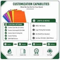 Papier cartonné coloré A4, couleurs assorties, 80-250 g/m², sans fluorescent, écologique, anti-ondulation, pour origami et création de cartes