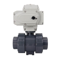 Vannes à boisseau sphérique électriques en PVC à plateforme haute DN20 DN25 DN32 DN40 DN50 DN65 DN80 220V 12V 24V électrovannes à deux voies pour l'eau