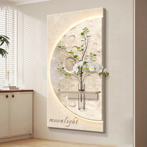Hall d'entrée Plantes vertes hydroponiques Hall d'entrée Art Décor Peinture Crème Vent <span class=keywords><strong>Grès</strong></span> Lumineux LED Peinture - Product Image 2