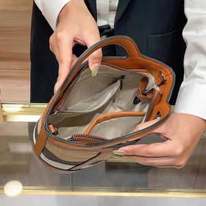 Bolsos de mano de lujo retro para mujer, bolsos de diseñador de moda, de lona, cuero genuino, estilo vintage a cuadros, bandolera, bolsos de mano para damas. - Product Image 3