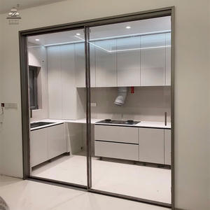 Porte coulissante en aluminium ZEYI avec commande <span class=keywords><strong>solaire</strong></span> automatique, porte intérieure en verre coulissante, portes invisibles à faible visibilité - Product Image 3