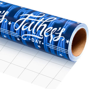 Papel de Regalo Azul Feliz Día del Padre Original - Product Image 1